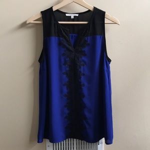 41 Hawthorn Color Block Lace Detail Blouse - S